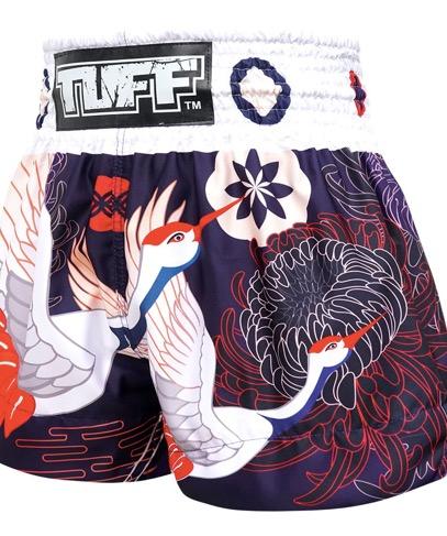 Skull Purple Tropical Print Pattern Muay Thai Boxing Shorts