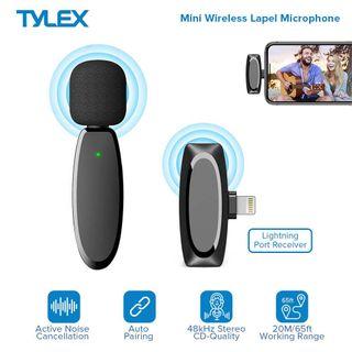 Tylex Mini Wireless Lapel Microphone for video recording and livestream Active Noise Cancellation