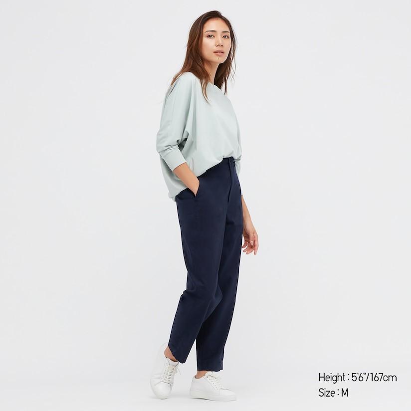 Uniqlo Cotton Relaxed Ankle Pants, Women's Fashion, Bottoms, Other Bottoms  on Carousell