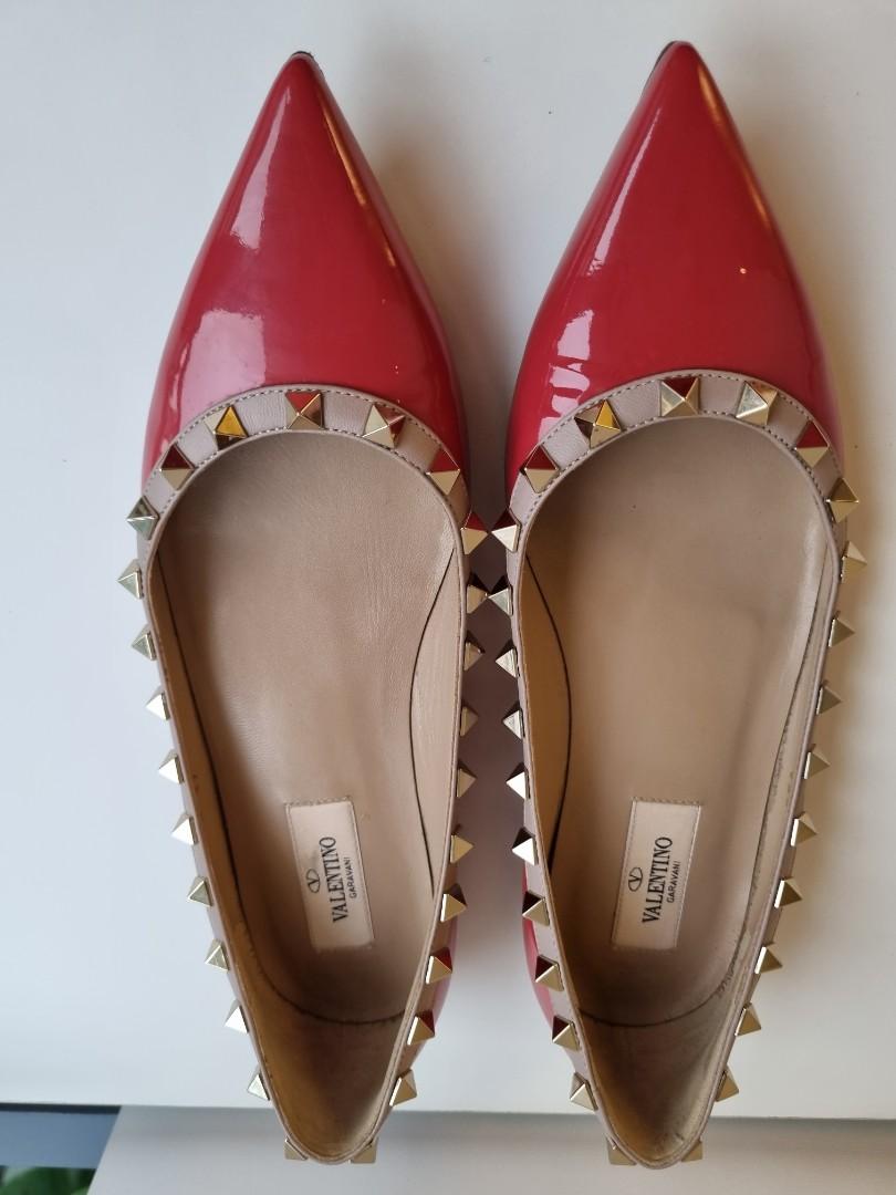 Valentino Garavani Rockstud slip on ballerina shoes Women s