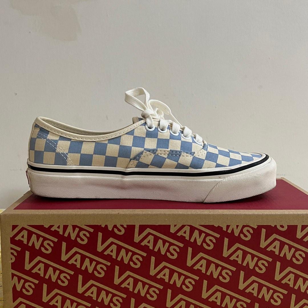 blue checkered authentic vans