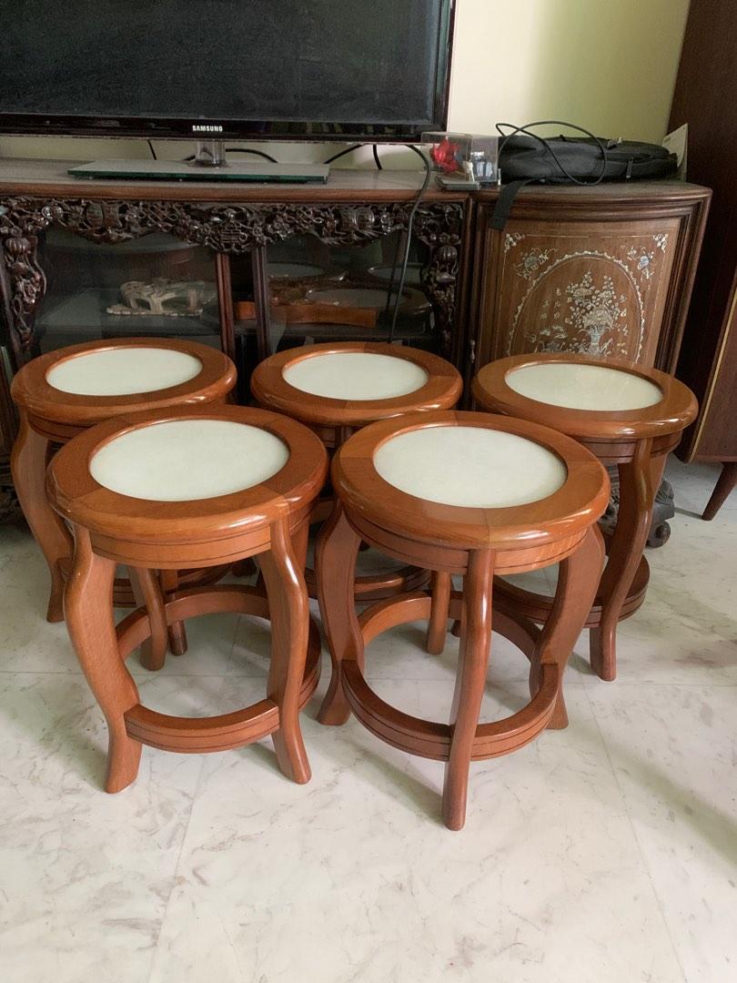 Vintage marbletop stools, Furniture & Home Living, Furniture, Chairs
