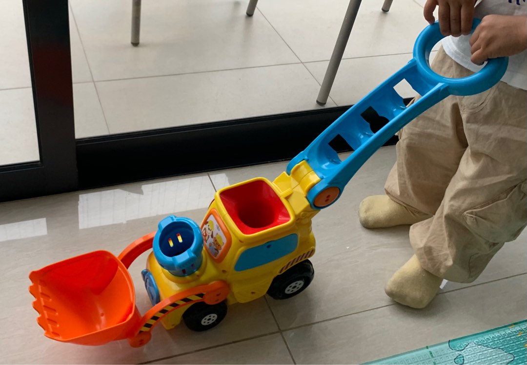 VTech push and pop bulldozer, Babies & Kids, Infant Playtime on Carousell