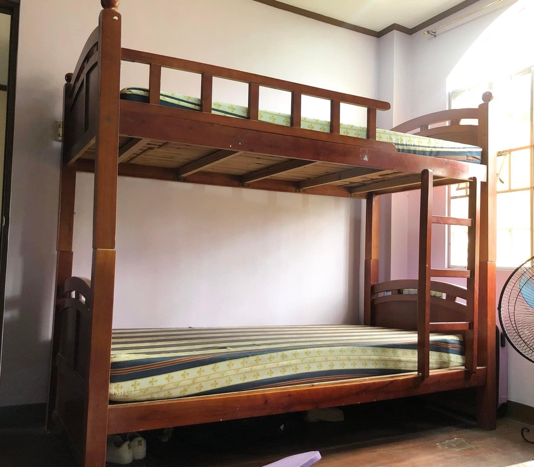 Wooden double deck bed frame, Furniture & Home Living, Furniture, Bed
