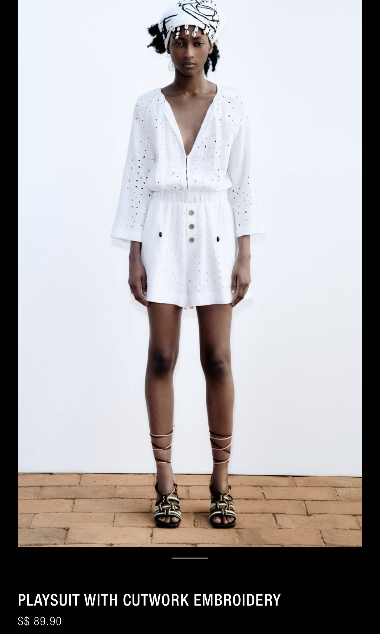 Zara store white playsuit