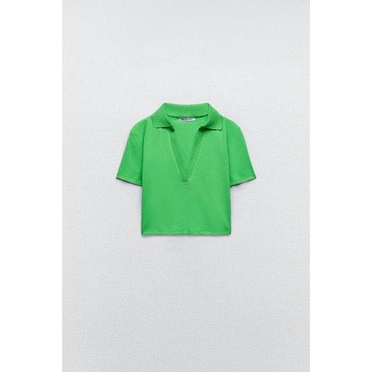 Zara Polo Crop, Women's Fashion, Tops, Others Tops on Carousell