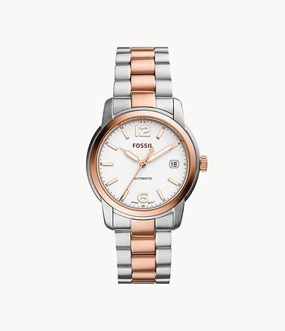 100 Authentic BNIB Fossil Fossil Heritage Automatic Two Tone Stainless Steel Watch 38mm ME3227 Women s Fashion Watches Accessories Watches on Carousell