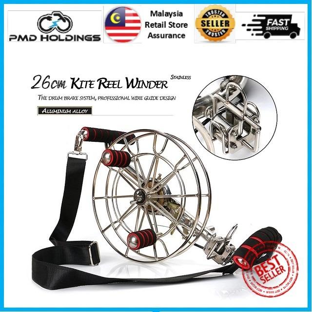 26cm Stainless Steel Kite Reel Winder With 4 Rollers Brake Control Lock  (Code : MF-07), Sports Equipment, Sports & Games, Kites on Carousell