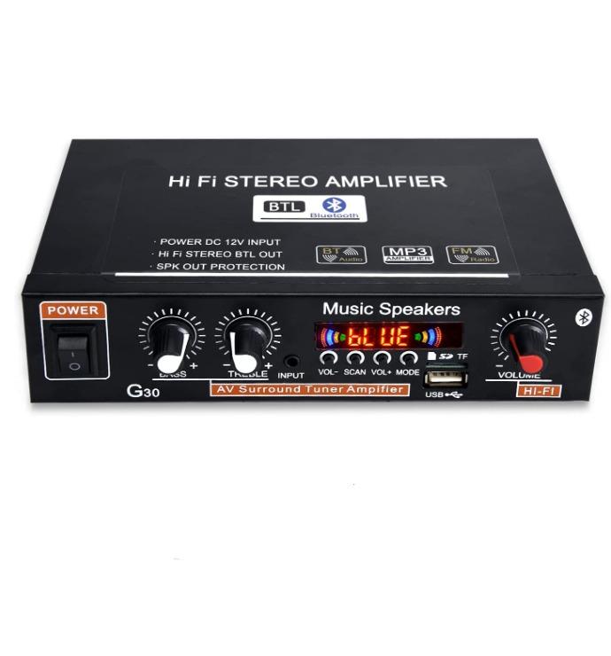 3400) G30 45Wx2 Bluetooth 5.0 Mini Size Audio Amplifier, Dual Channel