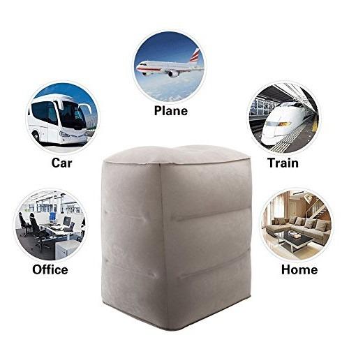 3 Layers Inflatable Adjustable Height Travel Foot Rest Leg Rest Pillow