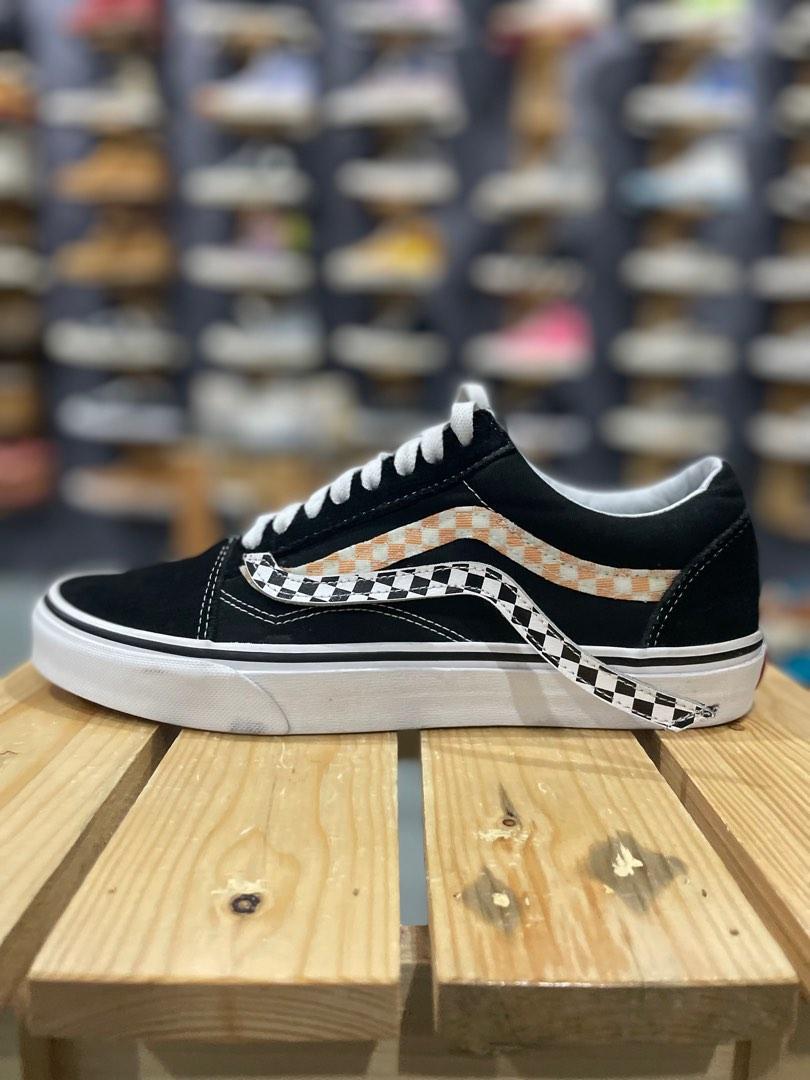 7.5uk Vans Old Skool Black True White Removable Sidestripe
