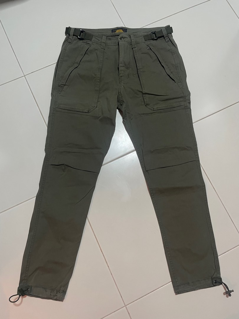 Abercrombie & Fitch Olive Cargo Pants, Men's Fashion, Bottoms, Trousers ...