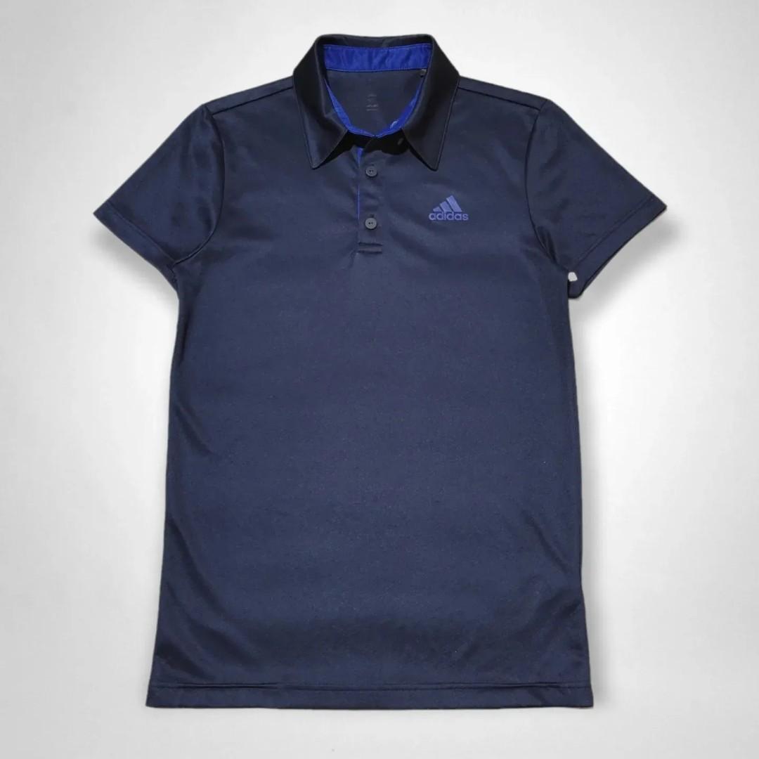 Adidas Navy Blue Golf Polo Shirt For Ladies, Fesyen Wanita, Pakaian
