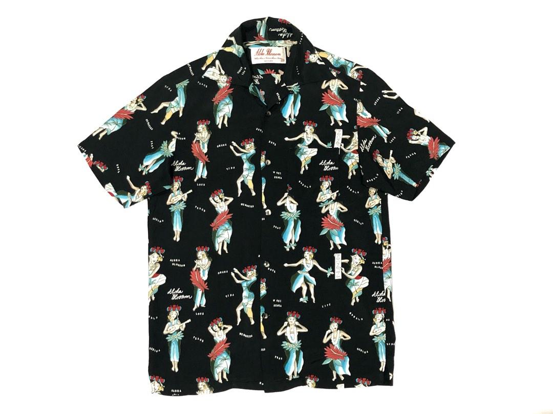 Aloha Blossom “Hula Girl” Open Colar Hawaiian Shirt, Men's Fashion