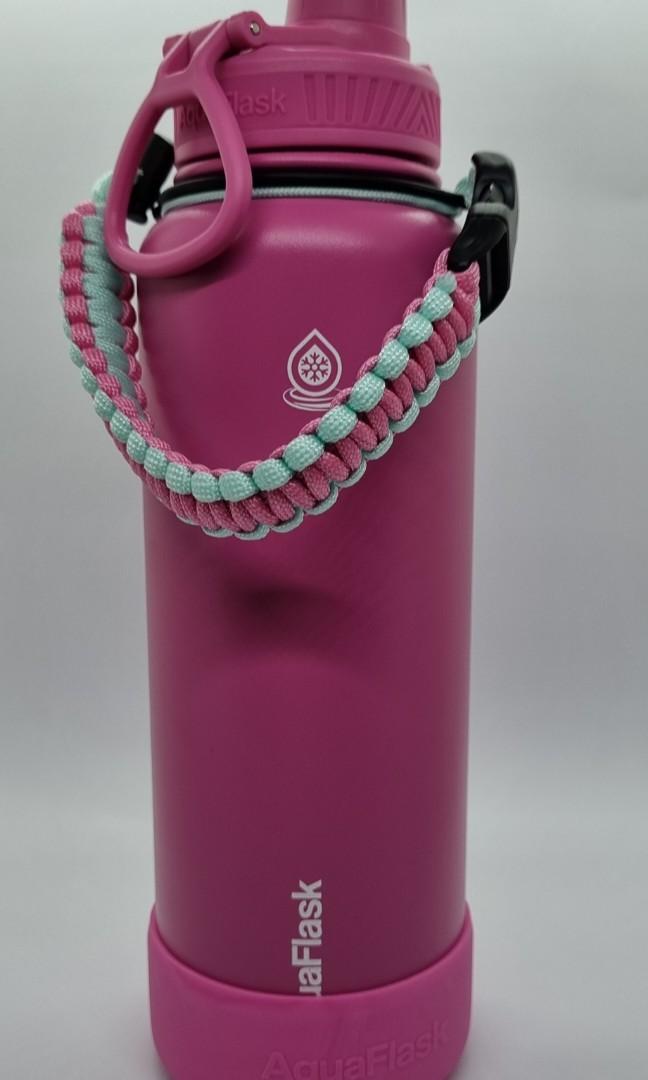 Aquaflask 40oz Sorbet pink with cord and boot, Furniture & Home Living