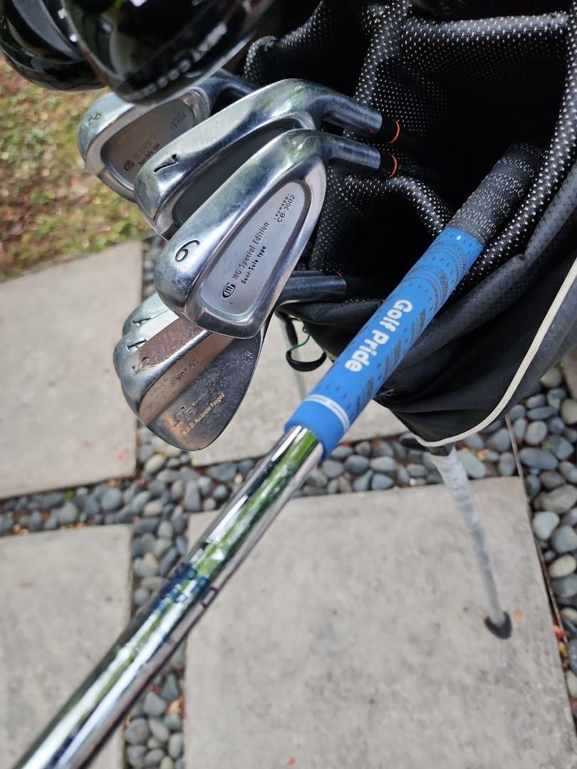 Beautiful Japanese Golf Irons Set. MIURA Irons with BMW stand bag