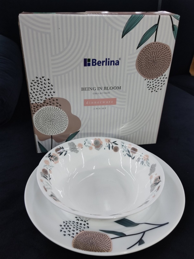BERLINA OPAL GLASS DINNERWARE SET, Furniture & Home Living, Kitchenware