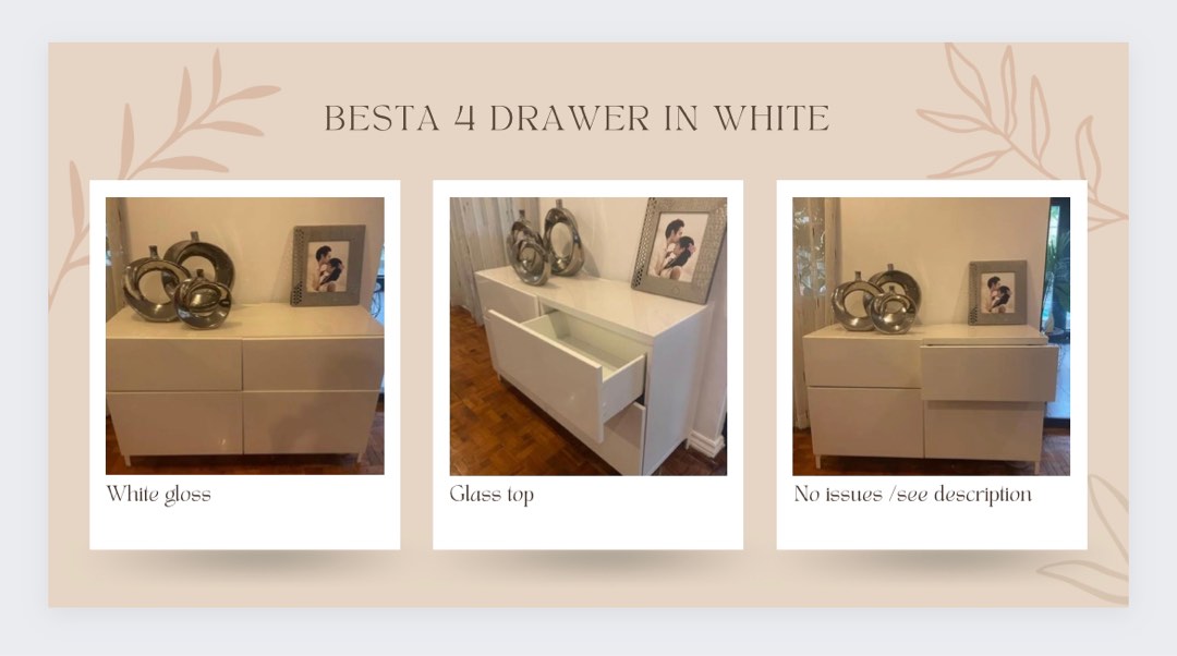 BESTA 4 drawer (see descriptions for sizes), Furniture & Home Living