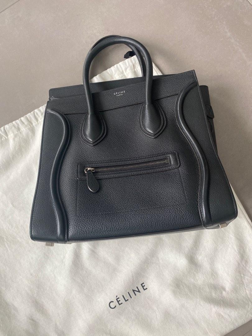 Micro luggage handbag in drummed calfskin store