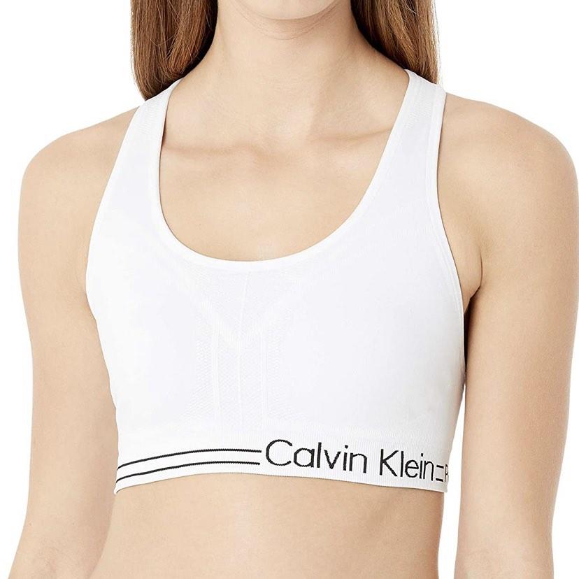 NEW Calvin Klein Performance Reversible Medium Impact Sports Bra Black Neon  XS