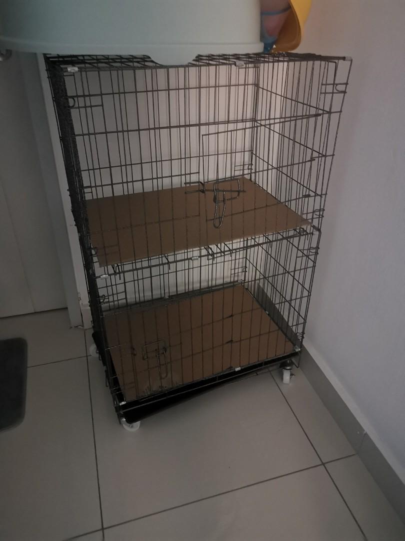Cat cage double decker portable Pet Supplies Homes Other