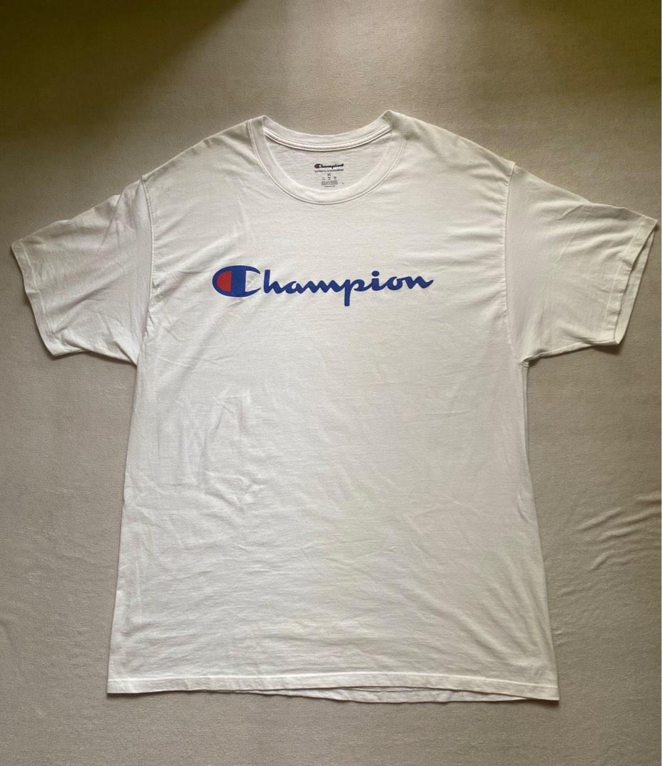 Blue and white champion hot sale shirt