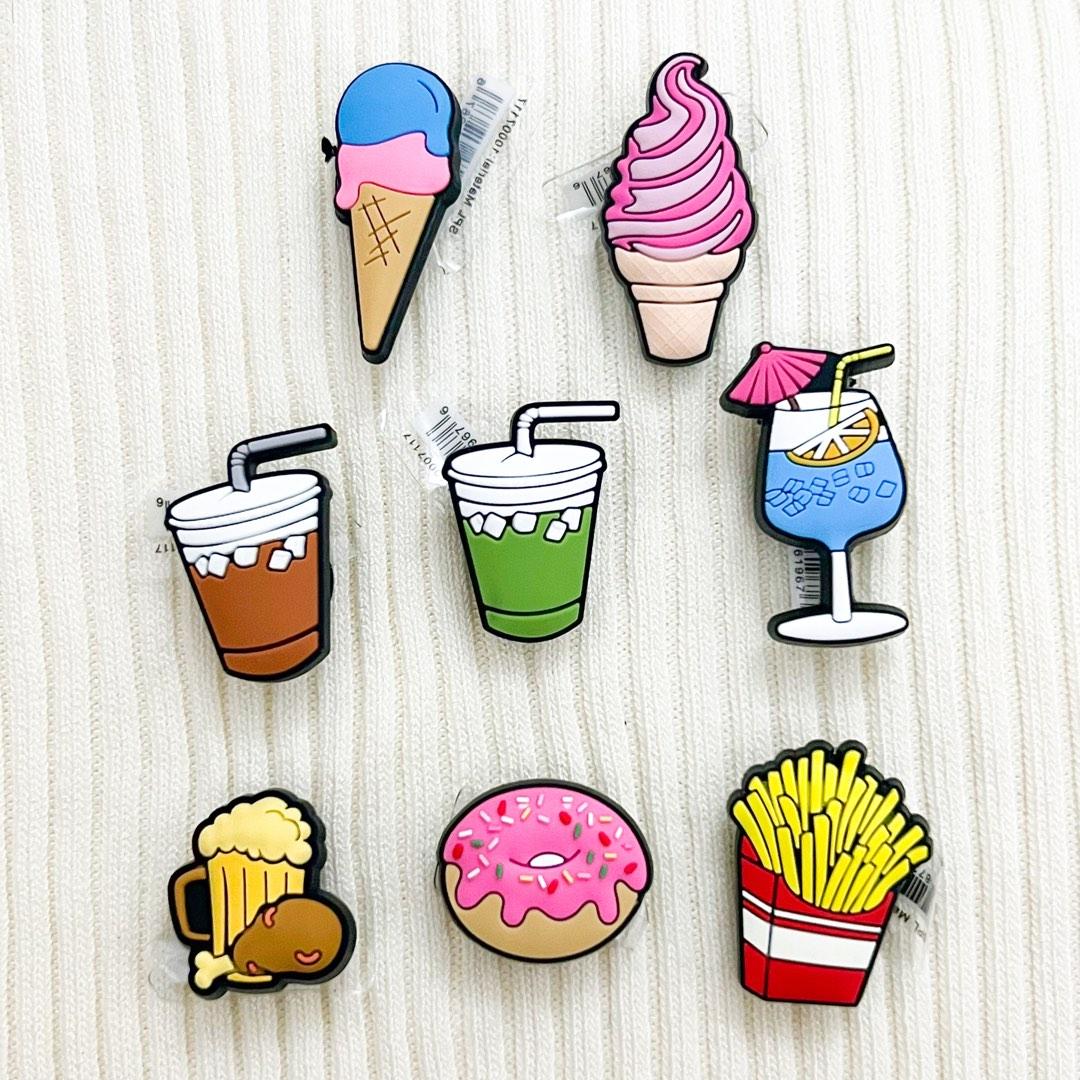 Charm Jibbitz DIY Crocs Shoe with Ice Cream Donut Drinks