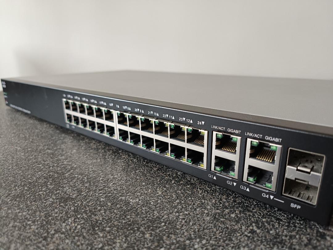 Cisco SF300-24PP 24-Port 10/100 PoE+ Managed Switch, Computers & Tech ...