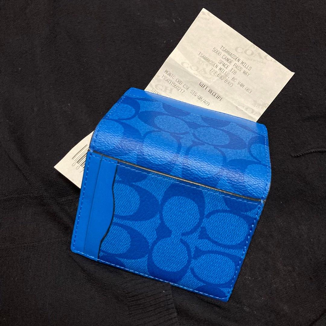 Coach Card Case In Signature Canvas, 女裝, 手袋及銀包, 銀包、卡片套 Carousell