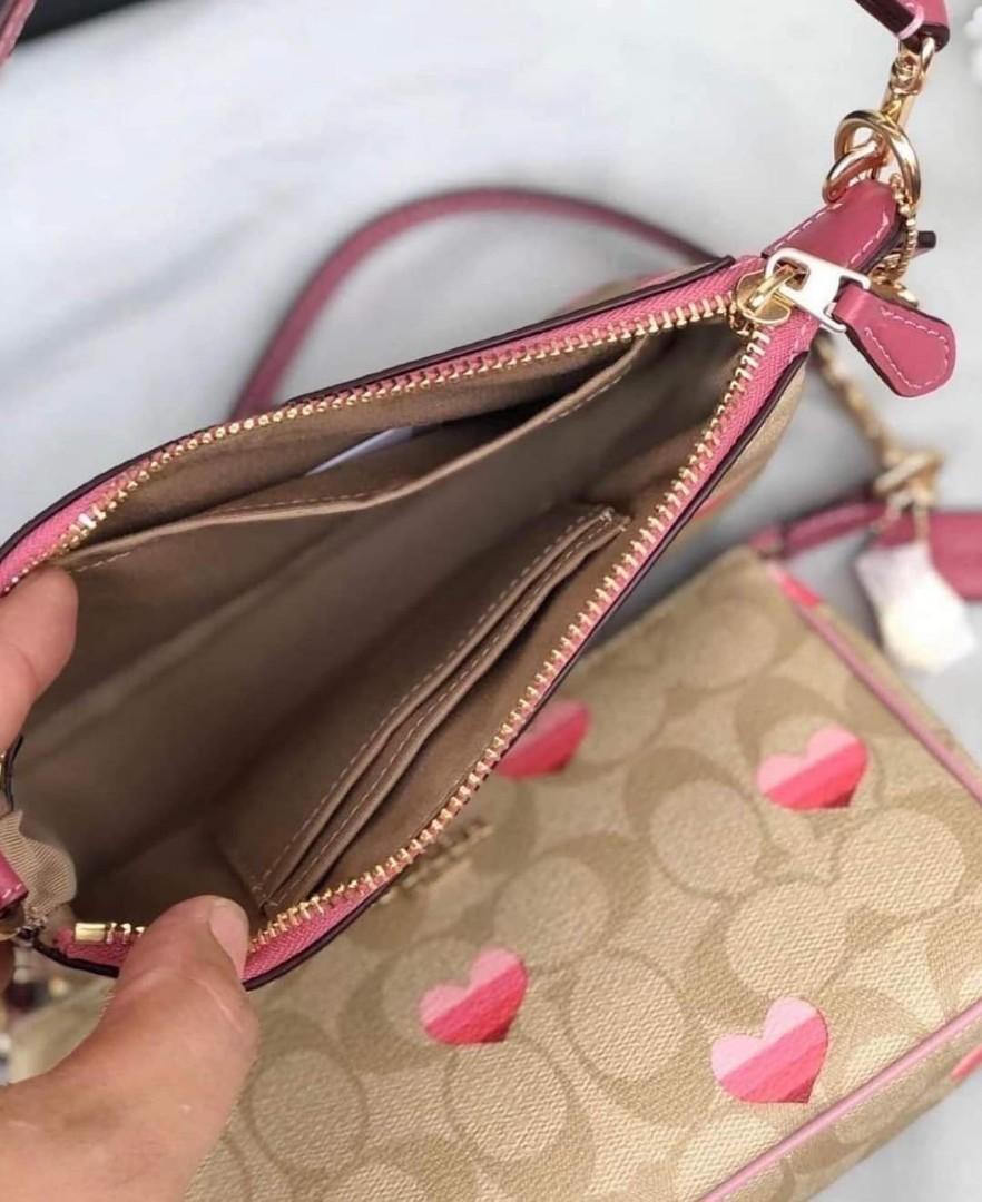 Coach Nolita 19 in Signature Canvas with Stripe Heart Print