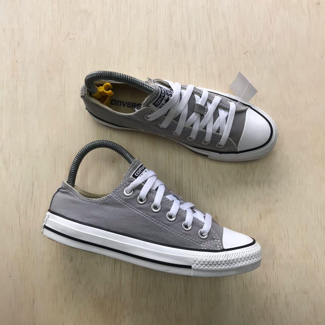 Converse All Star Grey White L0w (4.5UK 23.5cm), Women's Fashion, Footwear,  Sneakers on Carousell