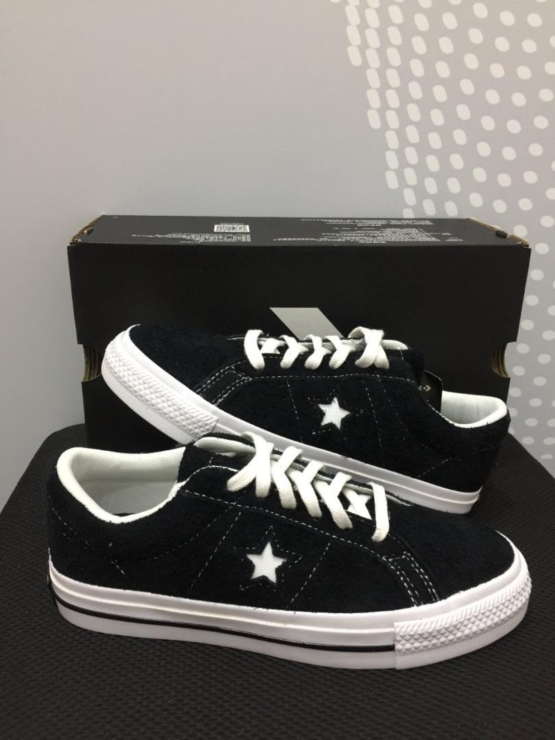 Converse One Star Fur Classic vintage low top casual board shoes in black for men and women