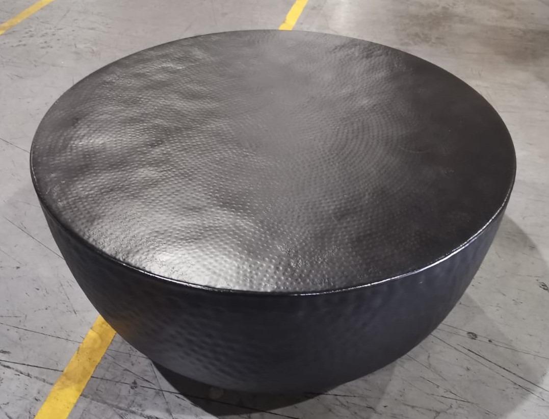 Fernando metal top drum coffee table
