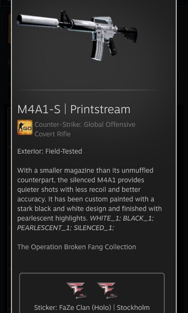 Csgo M4a1s Printstream FT, Video Gaming, Gaming Accessories, InGame