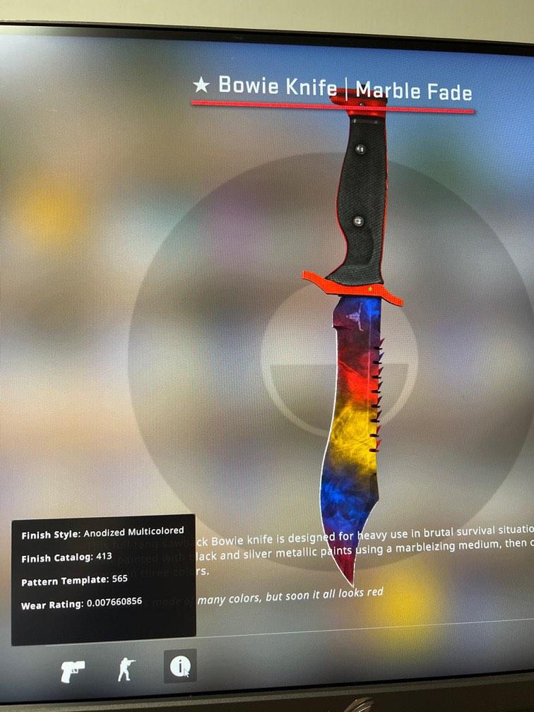 Csgo bowie knife marble fade, Video Gaming, Gaming Accessories, InGame