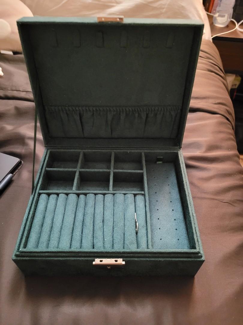 Dark green jewellery box, Women's Fashion, Jewelry & Organisers