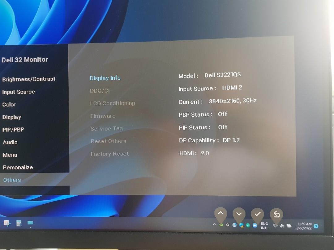 Dell 32 Curved 4K UHD monitor S3221QS, Computers & Tech, Parts