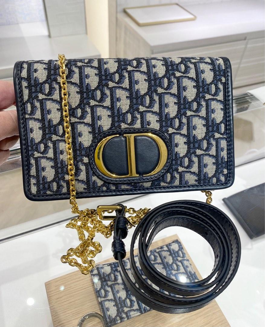 Dior Small 30 Montaigne Bag in Blue Oblique Jacquard, Luxury, Bags &  Wallets on Carousell