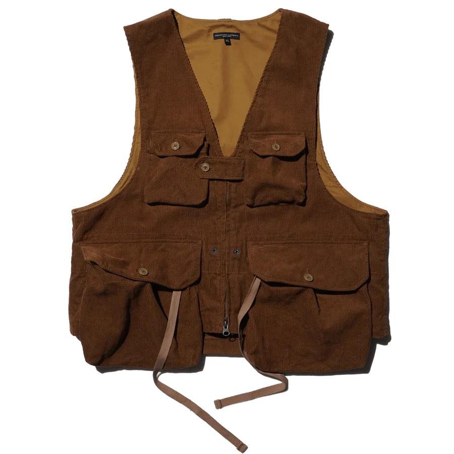 ENGINEERED GARMENTS DOUBLE CLOTH GAME VEST (BROWN), 男裝, 上身及