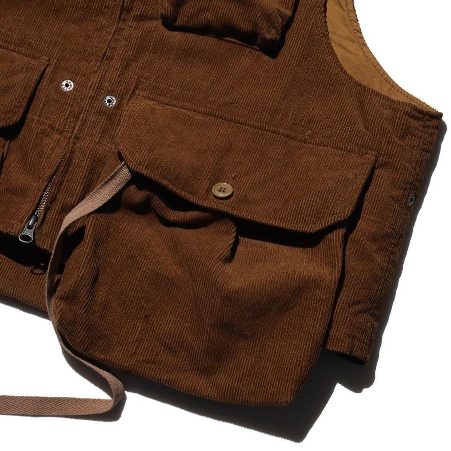 ENGINEERED GARMENTS DOUBLE CLOTH GAME VEST (BROWN), 男裝, 上身及