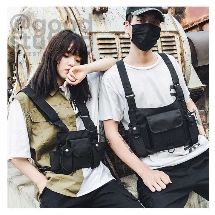 FREE Waist Pack Nylon Adjustable Vest Hip Hop Streetwear Functional Tactical Harness Chest Rig Kanye West Chest Bag