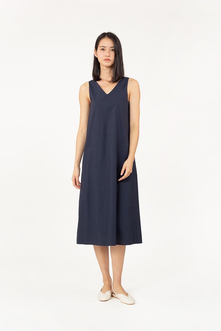 Gene dress in Navy, Women's Fashion, Dresses & Sets, Dresses on Carousell
