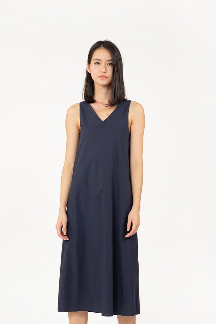 Gene dress in Navy, Women's Fashion, Dresses & Sets, Dresses on Carousell