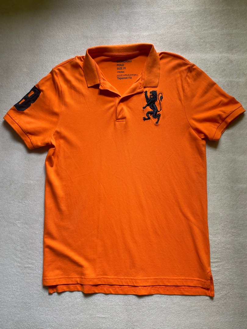 GIORDANO POLO SHIRT ORANGE ORIGINAL, Men's Fashion, Tops & Sets