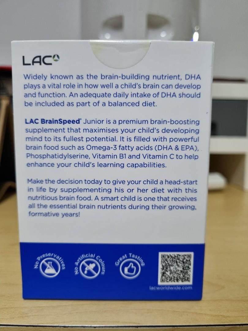 GNC LAC BrainSpeed Junior, Health & Nutrition, Health Supplements
