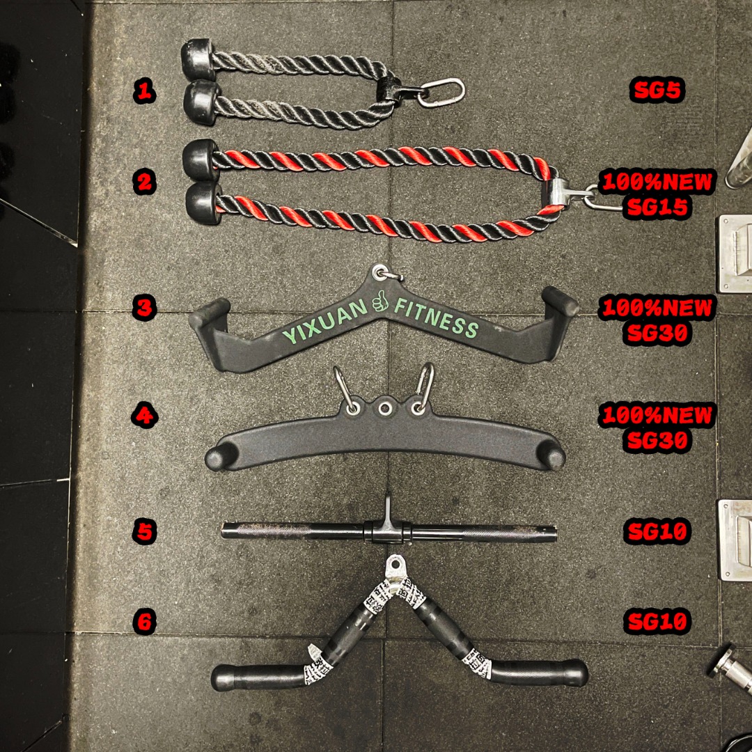 gym Handle Tricep Rope Cable Tricep Press Down LAT Pull Down Bar Rowing ...