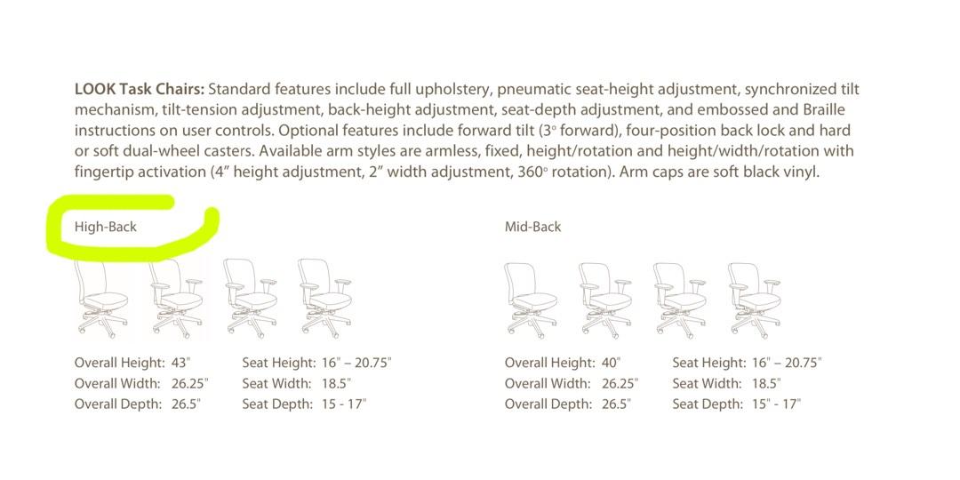 Look Task Chair Haworth LOOK TASK Ergonomic office Chairs, Furniture & Home Living ...