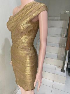 Herve LEGGER gold dress