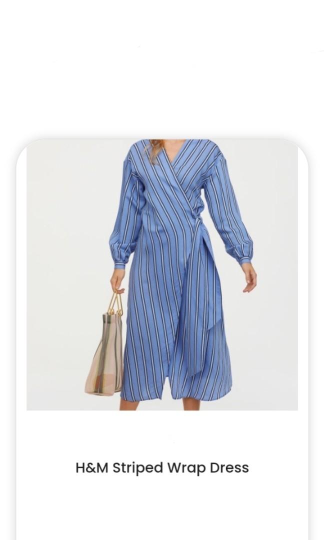 H M Striped Wrap Dress Women s Fashion Dresses Sets Dresses