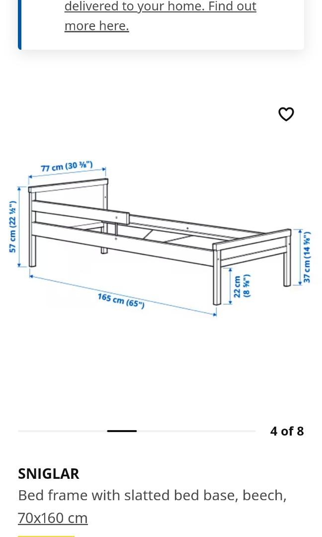 Ikea junior bed frame, Furniture & Home Living, Furniture, Bed Frames